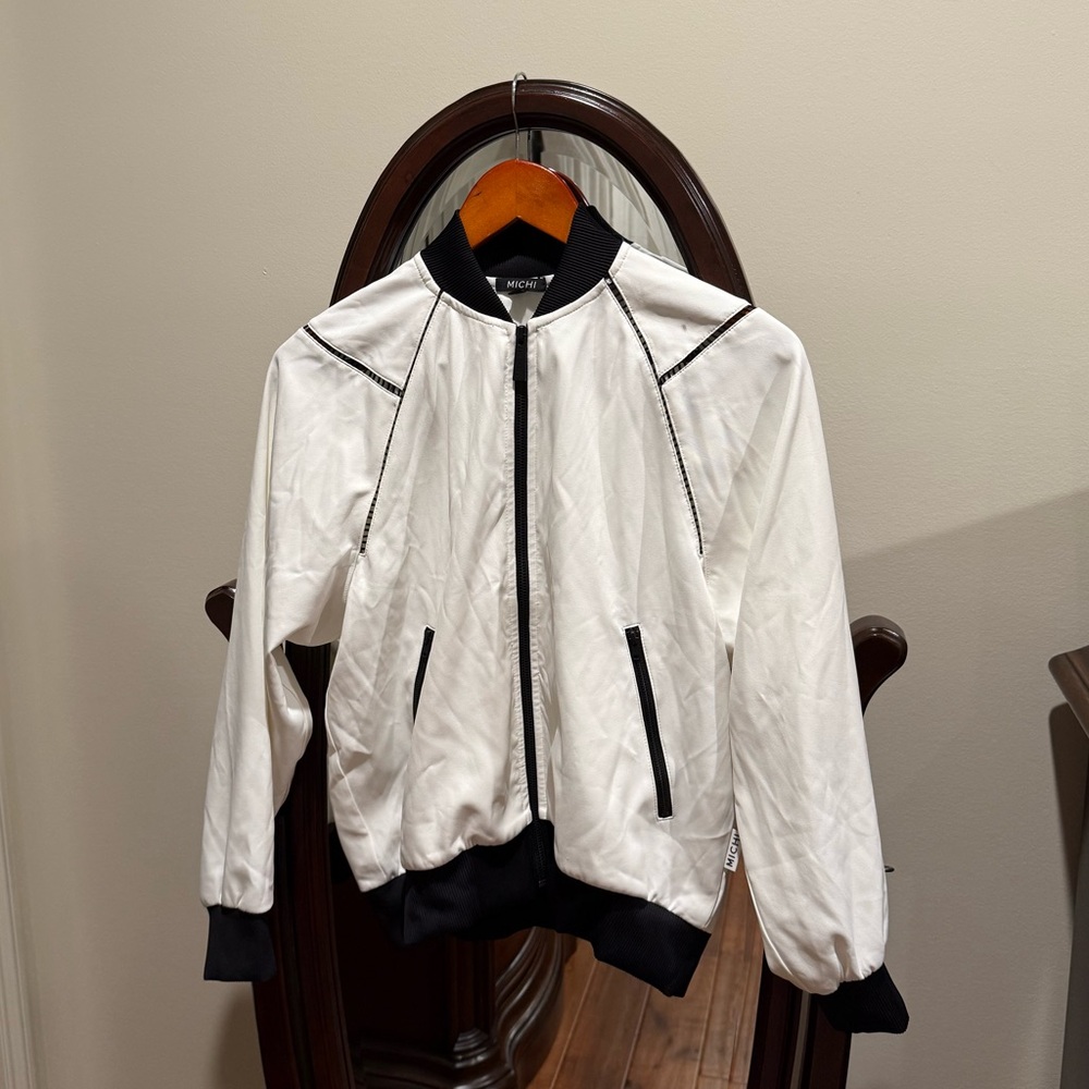MICHI White and Black Bomber Jacket